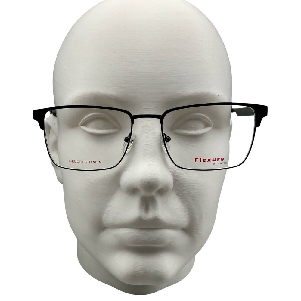 Flexure by Capri FX117 Black Memory Titanium Eyeglasses 56-18-145 Rectangular